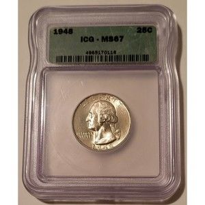 1948 Washington Quarter MS67 ICG